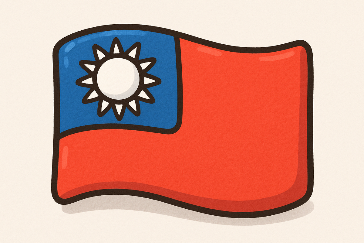 taiwan flag cartoonish style